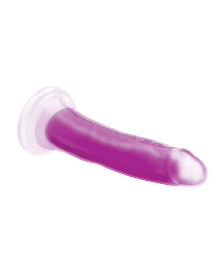 Curve Toys Lollicock 7 Inch Glow in the Dark Dildo Purple, premium silicone, dual-density design, luminous purple.