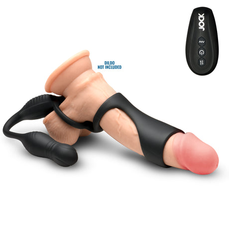 Jock Hype Max Thrusting Vibrating Anal Plug C-Ring with remote, designed for prostate and perineum stimulation.