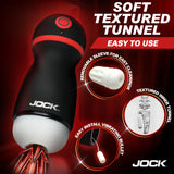 Jock Ultra Suck Sucking & Vibrating Masturbator with soft textured tunnel and easy to use features.