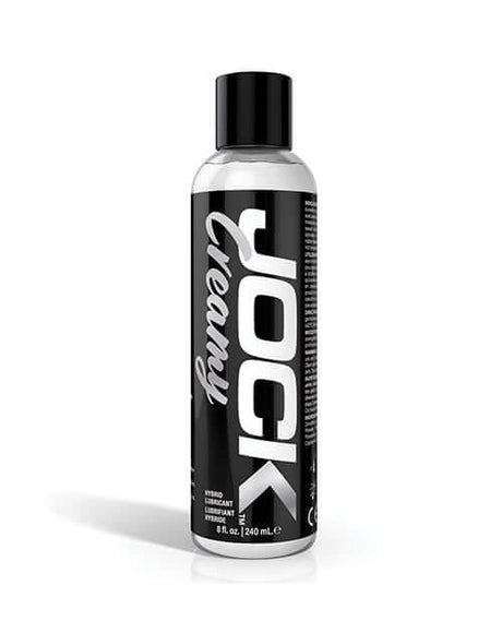 Curve Toys Jock Creamy Cum Hybrid Lubricant 8 oz bottle on a white background.