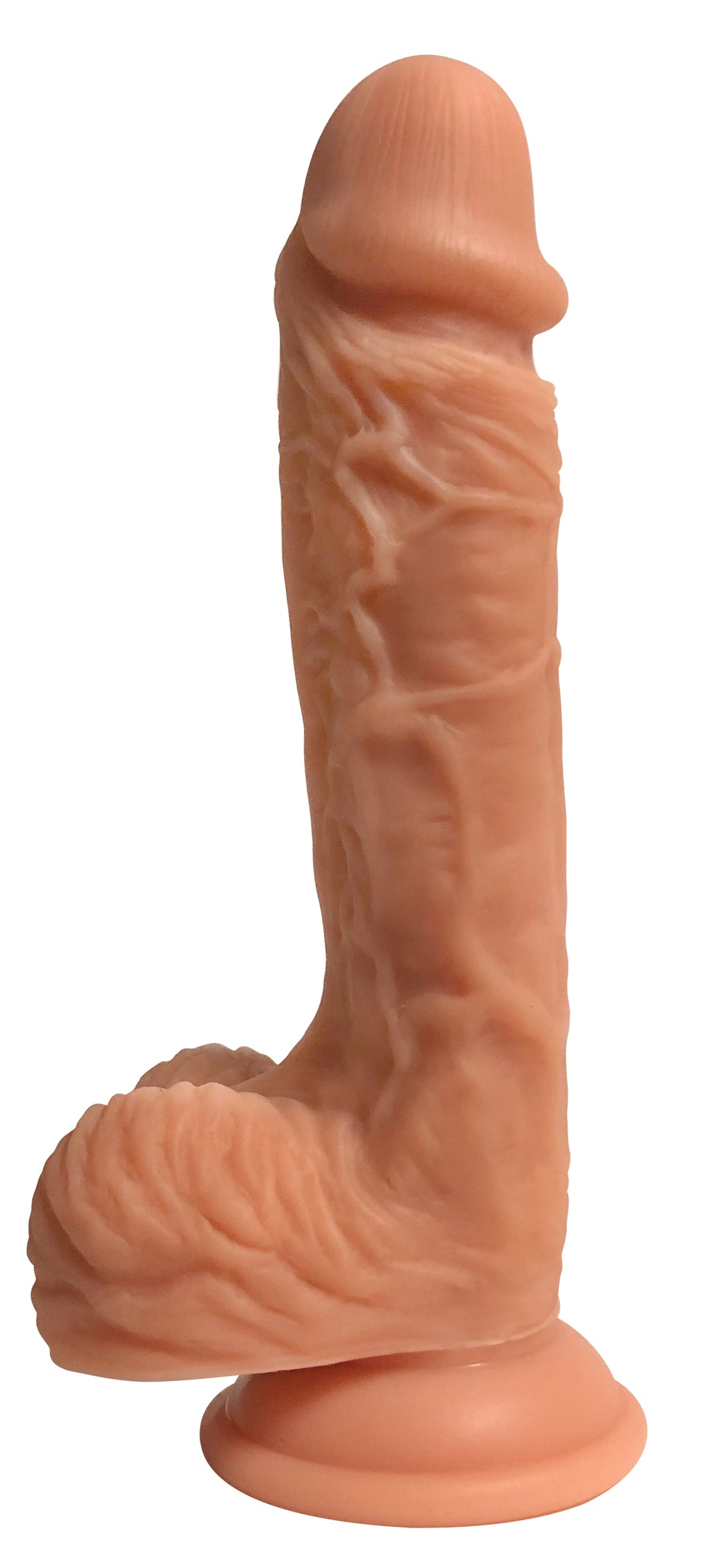 Easy Riders 8 Inch Dual Density Silicone Dong with Balls designed for a lifelike experience in solo or partnered play.