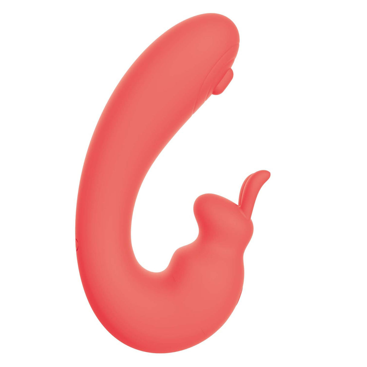 Nasstoys Blaze Bunny Thumper Rabbit Vibrator Coral side view, showcasing its dual-stimulation design in a vibrant coral color.