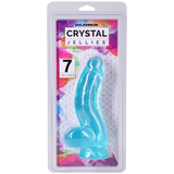 Crystal Jellies Curved Realistic Cock With Balls 7 Inch Teal packaging showing the product design and features.