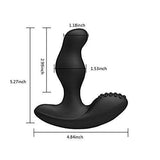 Levett Caesar Premium Silicone Prostate Massager Black dimensions: 5.27" height, 4.84" width, 1.18" diameter.
