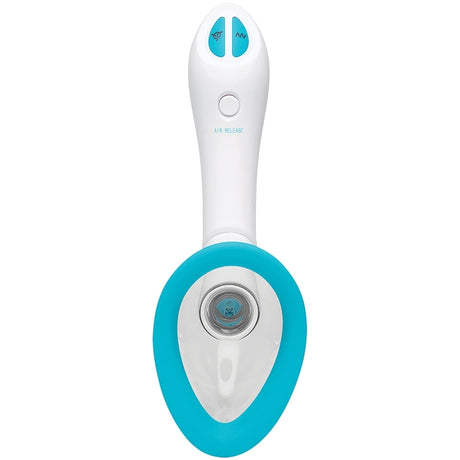 Bloom Rechargeable Intimate Body Pump Blue with suction and vibration control features