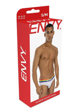 Envy Rainbow Radiant White & Rainbow Small Medium packaging showcasing vibrant design and size details.