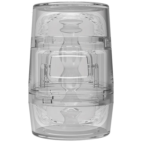 Main Squeeze Pop-off Optix Stroker Crystal, transparent stroker design, compact and visually appealing