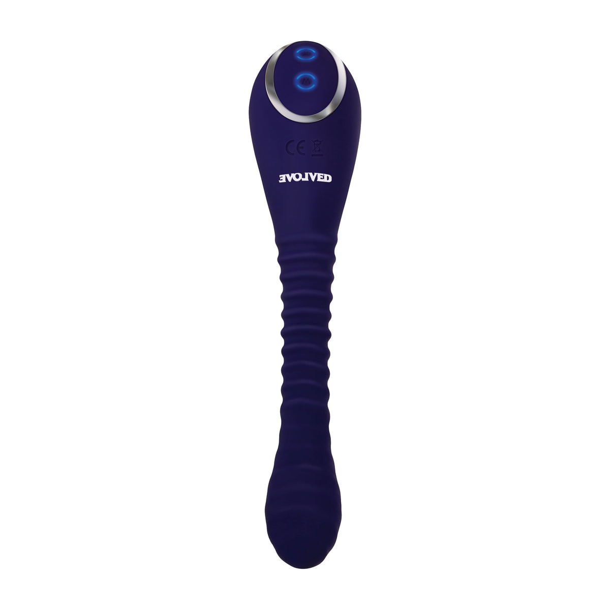 Bendable Sucker Dual End Silicone Vibrator Purple showcasing its sleek design and powerful features.
