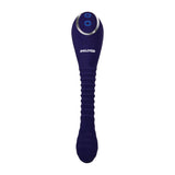 Bendable Sucker Dual End Silicone Vibrator Purple showcasing its sleek design and powerful features.