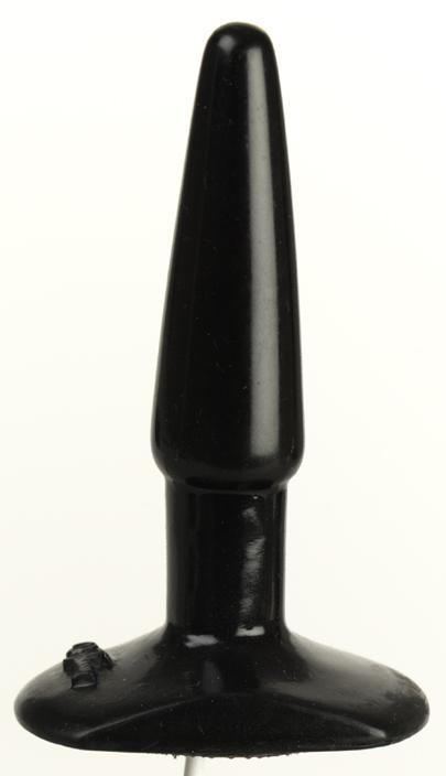 Doc Johnson Classic Butt Plug Small Black, beginner-friendly anal toy with tapered shape for easy insertion.