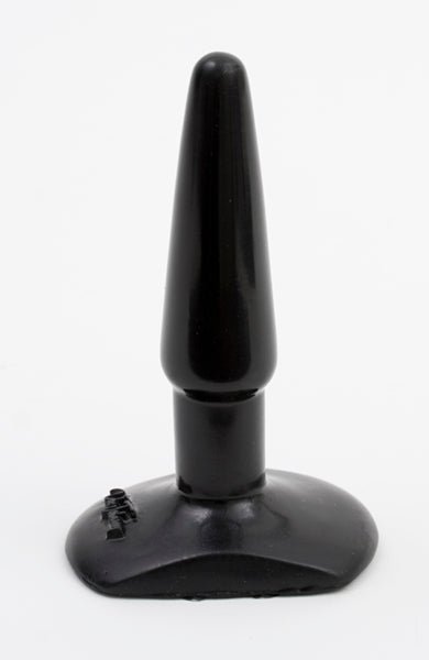 Doc Johnson Classic Butt Plug Small Black beginner-friendly anal toy with smooth tear-drop shape.