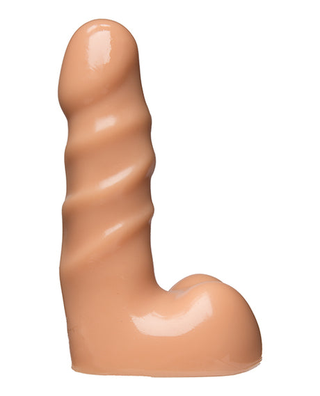 Vac-U-Lock 5.5 inch Raging Hard on Realistic Cock White side view of the lifelike design and texture.