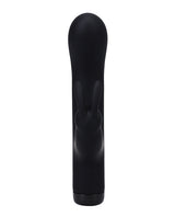 In A Bag Silicone Rechargeable Rabbit Vibrator Black displayed in a sleek black design, highlighting its dual-action features.