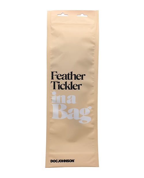 In A Bag Feather Tickler Black packaging showcasing a sensory toy for playful intimate experiences.