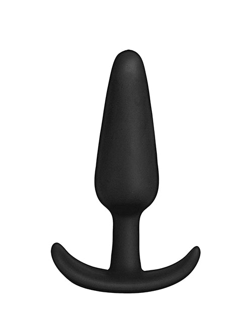 In A Bag 4 inch Silicone Butt Plug Black, a tapered black silicone plug for comfortable anal pleasure.