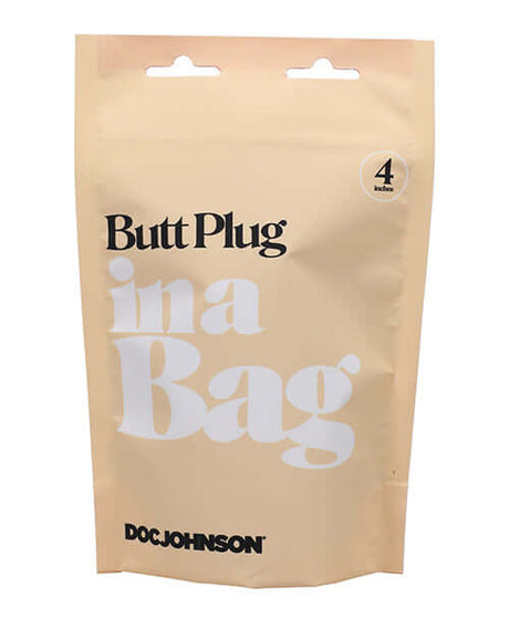 In A Bag 4 inch Silicone Butt Plug Black packaging from Doc Johnson.