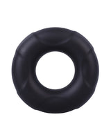 In A Bag Silicone Cock Ring Black, a thick black silicone ring designed for firmer erections and enhanced size.
