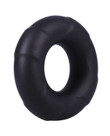 In A Bag Silicone Cock Ring Black, a thick, stretchy black silicone ring designed for enhanced erections and comfort.