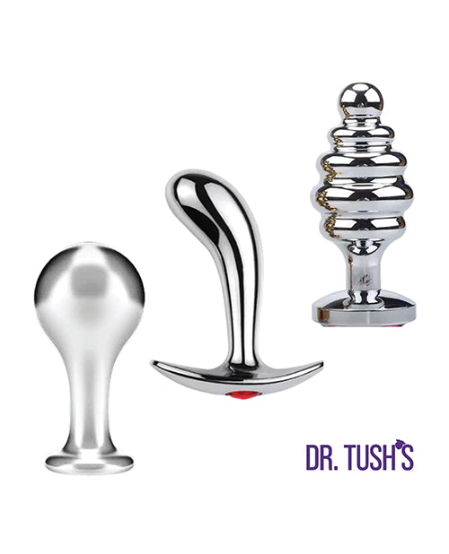 Dr Tush's Tools of Temptation Small Anal Plug Set Metal - Image 2