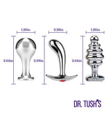 Dr Tush's Tools of Temptation Small Anal Plug Set Metal - Image 3