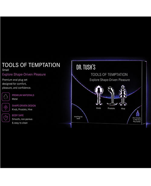 Dr Tush's Tools of Temptation Small Anal Plug Set Metal - Image 5
