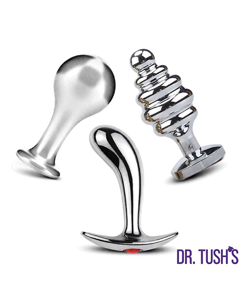 Dr Tush's Tools of Temptation Medium Anal Plug Set Metal