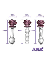 Dr Tush's Sacred Glass Rose Anal Plug Set - Image 3