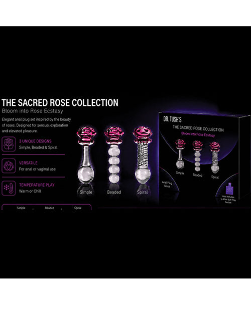 Dr Tush's Sacred Glass Rose Anal Plug Set - Image 5