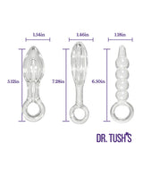 Dr Tush's Halo of Pleasure Collection Anal Plug Set Glass - Image 3