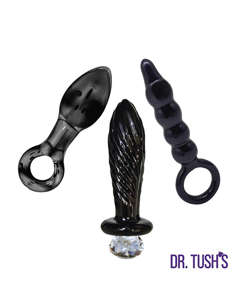 Dr Tush's Dark Curiosity Collection Anal Plug Set Glass