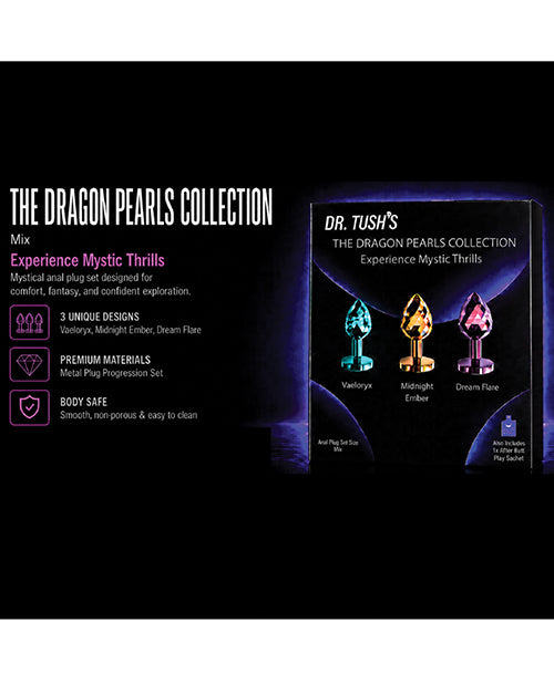 Dr Tush's Dragon Pearls Collection Anal Plug Set Metal - Image 5