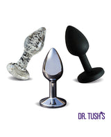Dr Tush's First Step Anal Plug Set Glass Metal Silicone