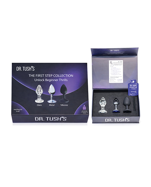 Dr Tush's First Step Anal Plug Set Glass Metal Silicone - Image 4