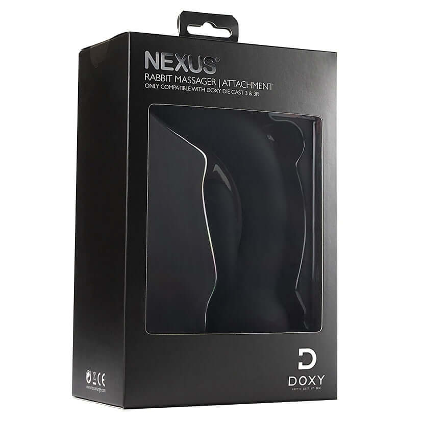 Doxy Rabbit G-spot Wand Attachment packaging showcasing innovative design for dual stimulation.