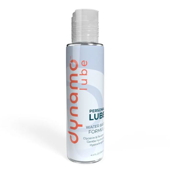 Screaming O Dynamo Water-Based Lube 4.4 Oz bottle with water-based formula for intimate comfort.