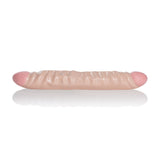 CalExotics Ivory Duo 12 Inch Veined Double Dong, a versatile double-ended pleasure toy for shared intimacy.