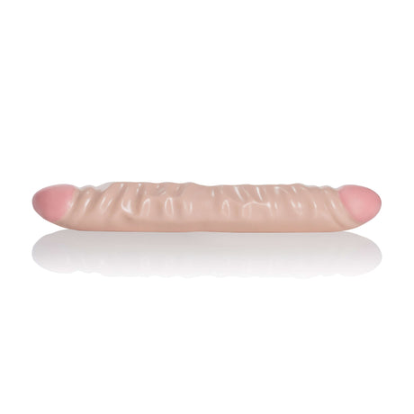 CalExotics Ivory Duo 12 Inch Veined Double Dong, a versatile double-ended pleasure toy for shared intimacy.