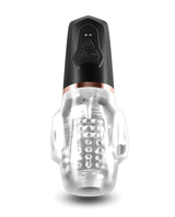 Renegade Avenger Rechargeable Mouth Stroker Black with control panel and textured design for enhanced pleasure.