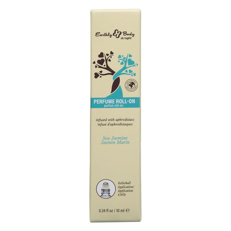 Earthly Body At Night Aphrodisiac Roll On Perfume Sea 0.34 Oz packaging showcasing floral Sea Jasmine scent.