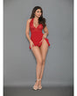 Euphoria Shorty Babydoll and Open Panty Red One Size