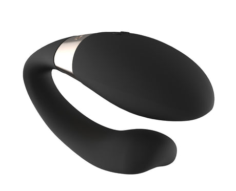 Lelo Tiani Harmony App Connected Couples Vibrator Black showcasing its sleek design and dual-motor functionality.