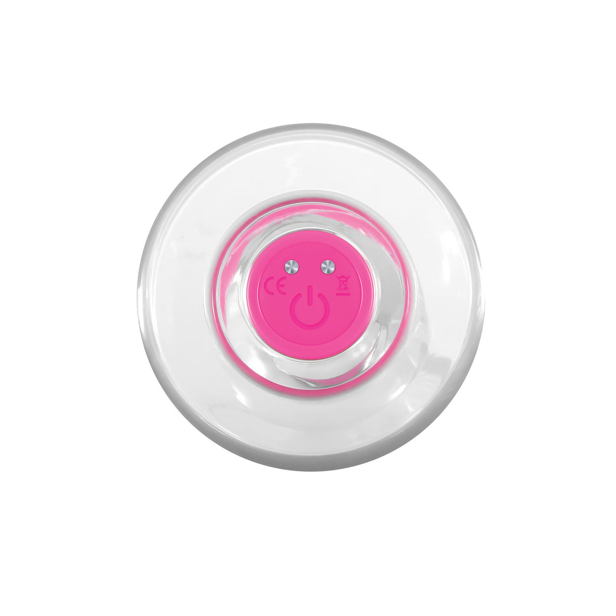 Gender X Pink Paradise Remote Control Vibrator Clear with pink button on a crystal-clear body.