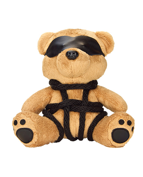 Bondage Bearz Bound Up Billy Plush Novelty dressed in shibari rope binding and a cheeky eye mask, perfect for a playful gift.