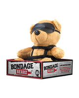 Bondage Bearz Bound Up Billy Plush Novelty in box with eye mask and shibari-style rope binding.