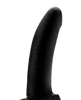 Lux Fetish The Original Facilitator Face Strap-On Black dildo with a curved design.