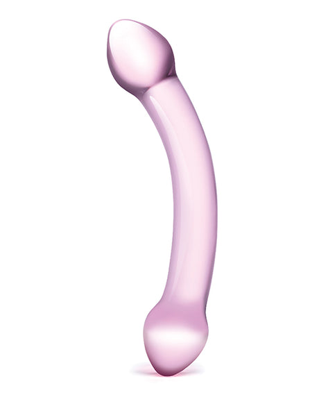 Glas Double Trouble Purple Glass Dildo showcasing its smooth, double-headed design for pleasurable experiences.