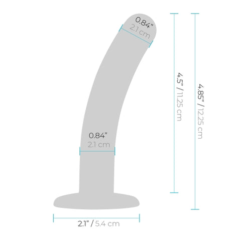 Lux Fetish Strap On Harness 5 Inch Dildo Set measuring dimensions in inches and centimeters for enhanced understanding.