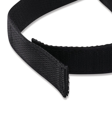 Lux Fetish 12 Piece Collar & Nipple Clips Set Black adjustable collar detail close-up