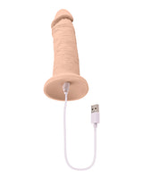 Evolved 6 Inch Vibrating Silicone Dildo Ivory with USB charging, realistic design and powerful suction cup base.