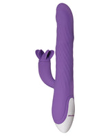 Evolved Tilt O Whirl Dual Stim Vibrator Purple showcasing its unique dual stimulation design and vibrant color.